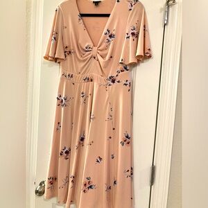 Torrid Size 00 (Large) Blush Floral Studio Knit Skater Dress